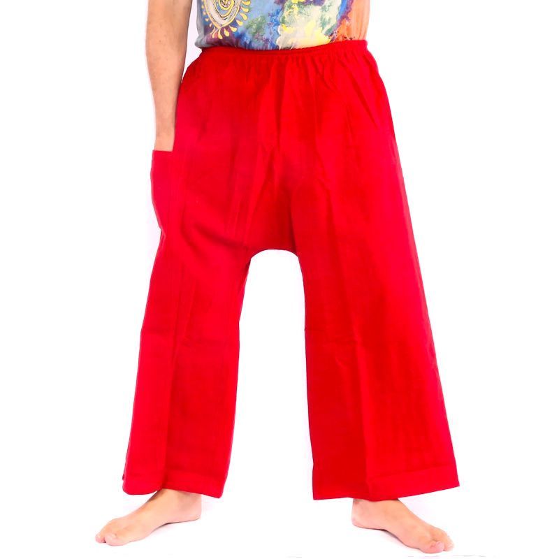 Pantalones casuales de algodón - rojo