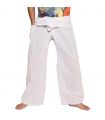 pantalones de pescador - blanco - extra largo - algodón