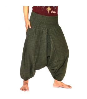 Aladinhose kurz für Männer und Frauen grün Baumwolle