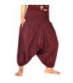 pantalon de harem court pour hommes et femmes coton rouge