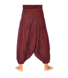 pantalon de harem court pour hommes et femmes coton rouge