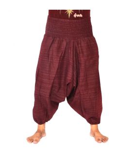 pantalon de harem court pour hommes et femmes coton rouge