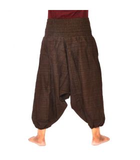 Short harem pants pants cotton mix - brown