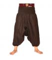 Short harem pants pants cotton mix - brown