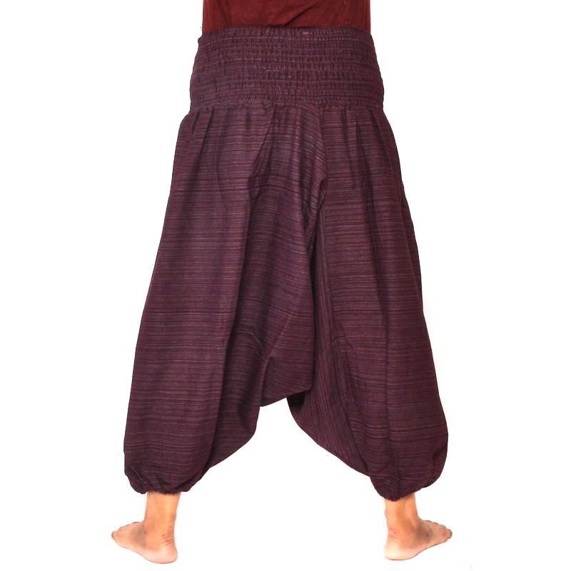harem pants short for men and women purple cotton