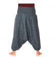 Pantalon court de harem pantalon en coton mélangé - gris