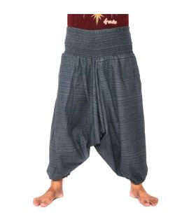 Pantalon court de harem pantalon en coton mélangé - gris