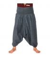 Pantalon court de harem pantalon en coton mélangé - gris