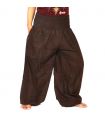 Pantalones Anchos de corte alto marrón oscuro