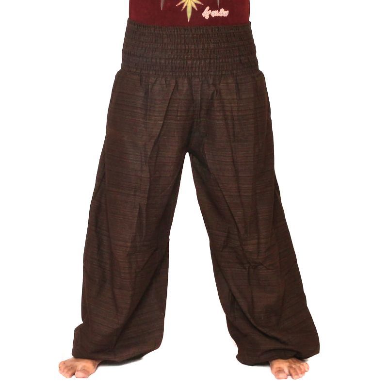 Pantalones Anchos de corte alto marrón oscuro