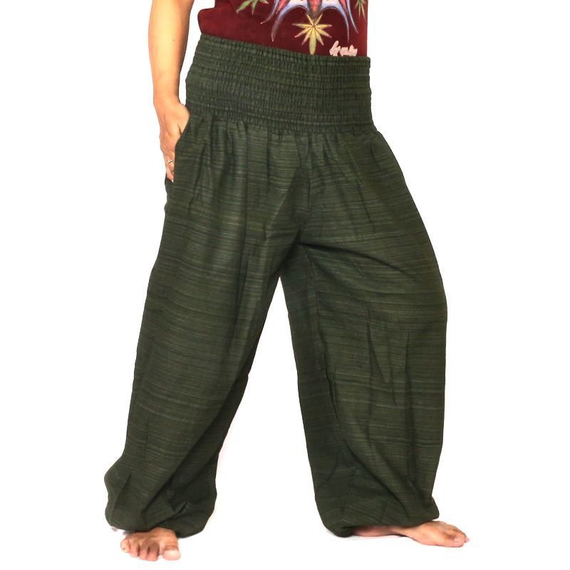 pantalon de harem coupe haute vert olive