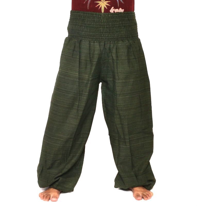 pantalon de harem coupe haute vert olive