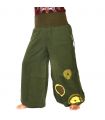 Palazzo pants cotton two-ply - green