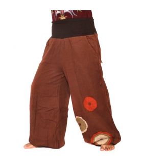 Song Chin, cotton pants double layer - dark brown