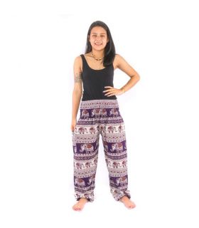 Harem pants elephant, black, red, navy blue, purple