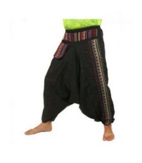 Harem pants ethno embroidery cotton mix