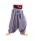 Harem pants ethno embroidery cotton mix