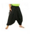 Aladinhose Baumwolle einfarbig mit bestickter Seitentasche