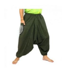 Harem pants cotton plain with embroidered side pocket