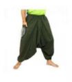 Aladinhose Baumwolle einfarbig mit bestickter Seitentasche