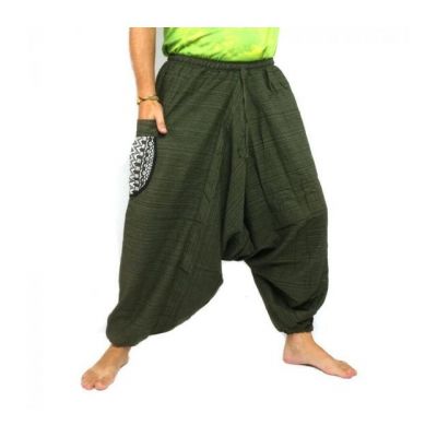 Aladinhose Baumwolle einfarbig mit bestickter Seitentasche