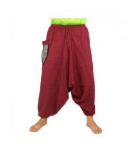 Harem pants cotton plain with embroidered side pocket