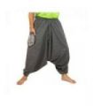 Aladinhose Baumwolle einfarbig mit bestickter Seitentasche