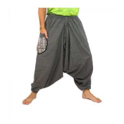 Aladinhose Baumwolle einfarbig mit bestickter Seitentasche