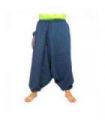 Aladinhose Baumwolle einfarbig mit bestickter Seitentasche