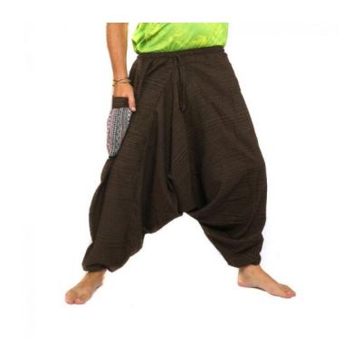 Aladinhose Baumwolle einfarbig mit bestickter Seitentasche