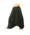 Pantalon harem mélange coton coupe extra basse