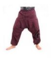 Pantalon harem Boho Chic Spirale peint à la main
