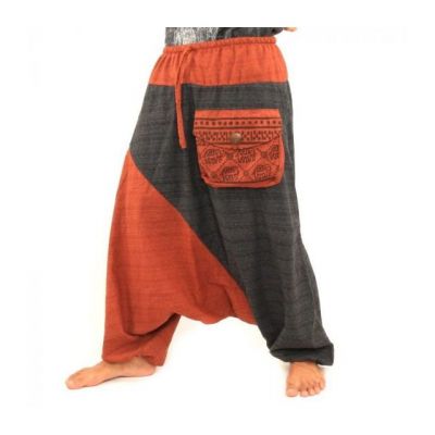 Aladinhose zweifarbig mit großer Seitentasche
