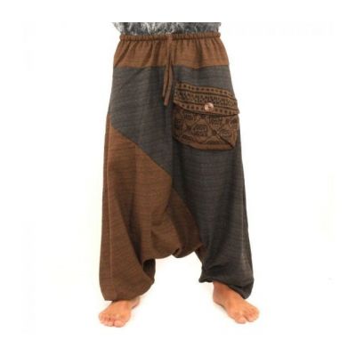 Aladinhose zweifarbig mit großer Seitentasche