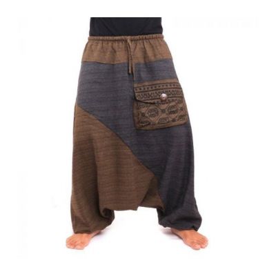 Aladinhose zweifarbig mit großer Seitentasche