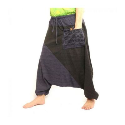 Aladinhose zweifarbig mit großer Seitentasche