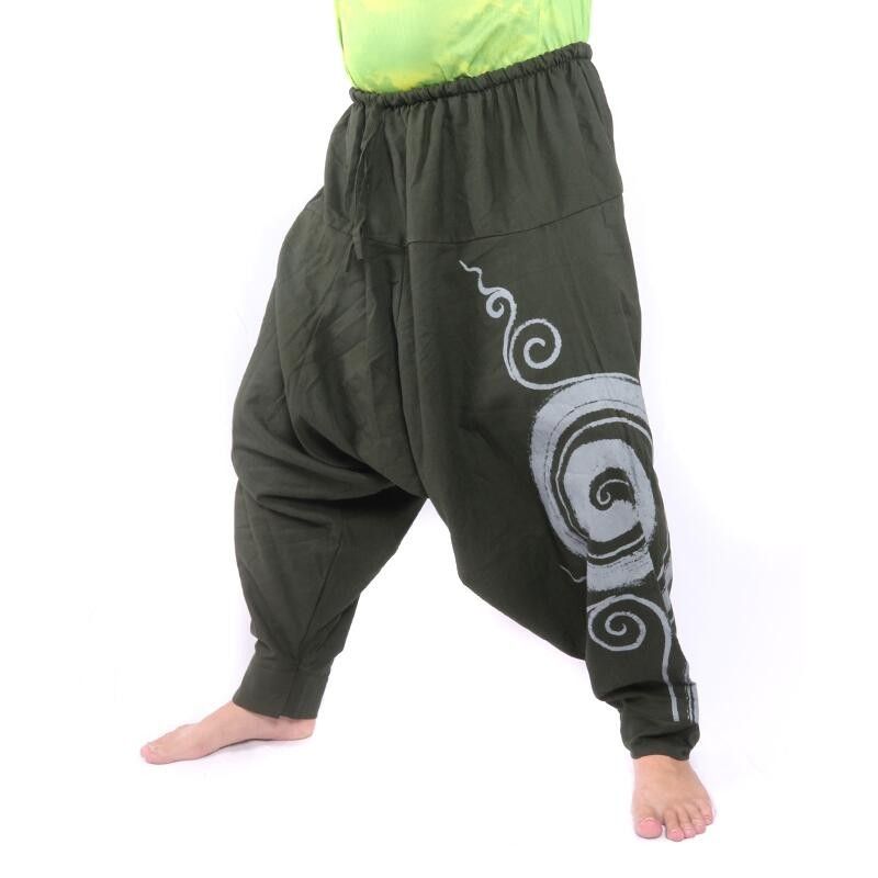 Harem pants large spiral hand painted