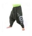 Pantalones de harén grandes pintados a mano en espiral