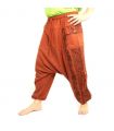 Pantalones Aladdin Hippie con diseño floral Om Print