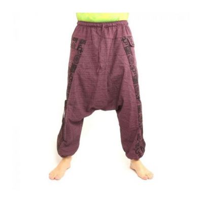 Aladin Hippie Hose mit Floral Design Om Aufdruck