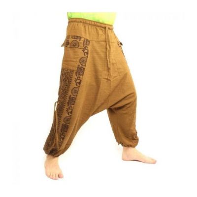 Aladin Hippie Hose mit Floral Design Om Aufdruck