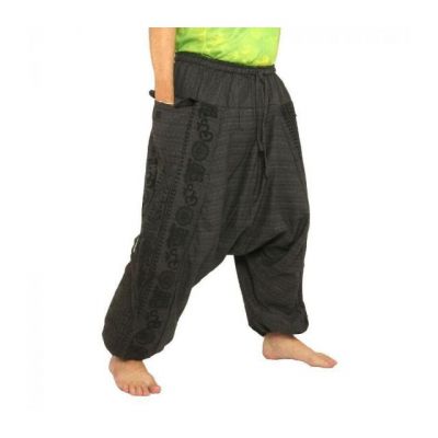Aladin Hippie Hose mit Floral Design Om Aufdruck