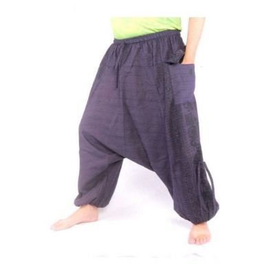 Aladin Hippie Hose mit Floral Design Om Aufdruck