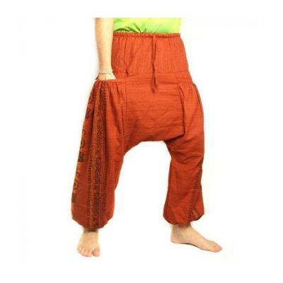 ॐ Pantalon harem avec des symboles sanskrits mélange de coton