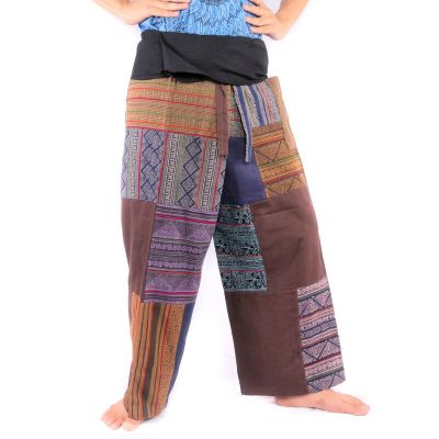 Patchwork Thai Fischerhose   aus Chiang Mai, schwere Baumwolle