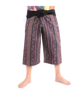 Kurze Thai Fischerhose handbemahlt "Candle Writing"