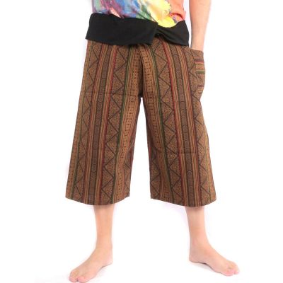 Short Thai fishing pants hand painted "Candle Writing