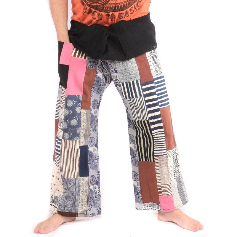 Pantalon de pêcheur thaïlandais patchwork taille L