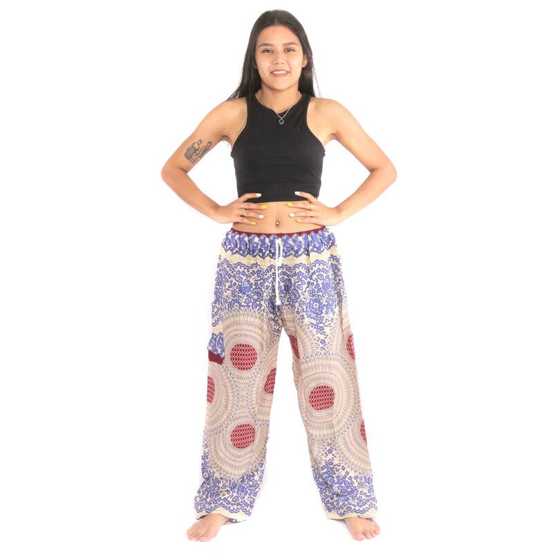 Thai Hose Jogger "Kru Larp" Rosen und Wabenmuster