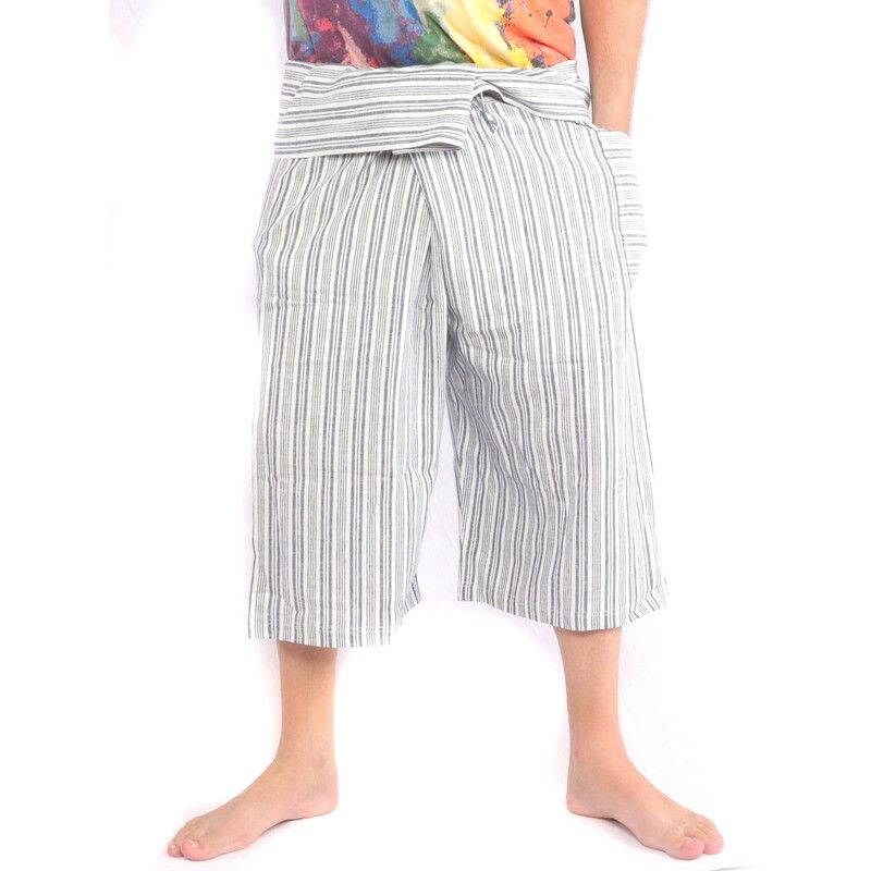 Thai Fischerhose Capri Länge Leinen